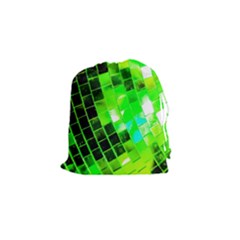 Green Disco Ball Drawstring Pouch (small) by essentialimage