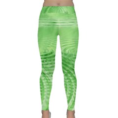 Wave Concentric Circle Green Classic Yoga Leggings by HermanTelo