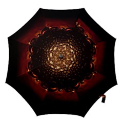Water Drops Bubbles Macro Close Up Brown Hook Handle Umbrellas (large) by Vaneshart