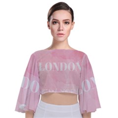 Paris, London, New York Tie Back Butterfly Sleeve Chiffon Top by Lullaby