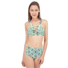 Background Texture Dots Pattern Cage Up Bikini Set