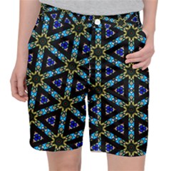 Stained Glass Pattern Church Window Pocket Shorts by Simbadda