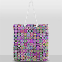 Design Circles Circular Background Full Print Rope Handle Tote (large)