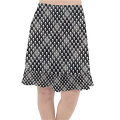 Sketchy Skulls Pattern Fishtail Chiffon Skirt by bloomingvinedesign