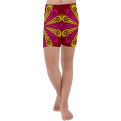 Abstract Art Fractal Modern Art Kids  Lightweight Velour Capri Yoga Leggings