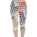 Abstract Colorful Geometric Pattern Velvet Capri Leggings 