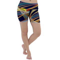 Lines Stripes Colorful Abstract Background Color Lightweight Velour Yoga Shorts by Vaneshart