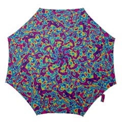 Ripple Motley Colorful Spots Abstract Hook Handle Umbrellas (small) by Vaneshart