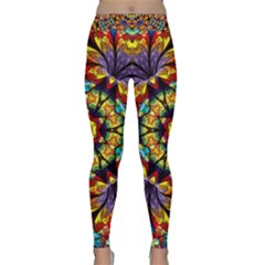 Geometric Pattern Kaleidoscope Art Mirror Image Mosaic Classic Yoga Leggings by Vaneshart