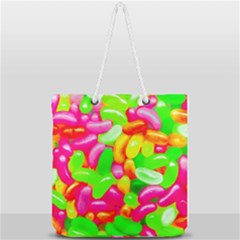 Vibrant Jelly Bean Candy Full Print Rope Handle Tote (large) by essentialimage