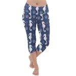 Seahorse Shell Pattern Lightweight Velour Capri Yoga Leggings