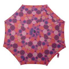 Abstract Seamless Pattern Graphic Pink Hook Handle Umbrellas (large) by Vaneshart