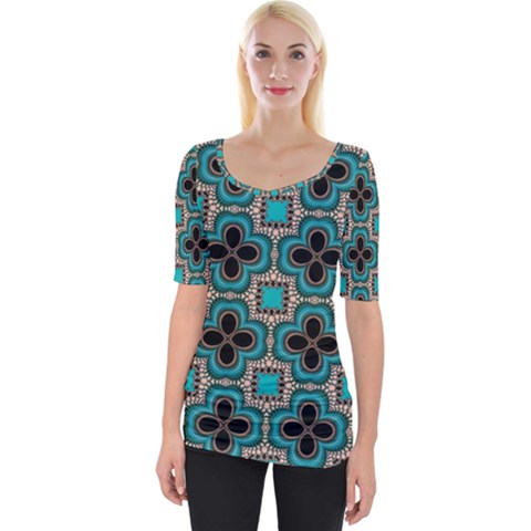 Seamless Wallpaper Pattern Wide Neckline Tee by Vaneshart