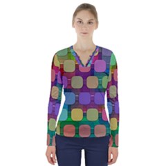 Pattern  V-neck Long Sleeve Top by Sobalvarro