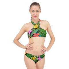 Tropical Greens High Neck Bikini Set by Sobalvarro