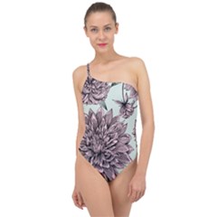 Flowers Classic One Shoulder Swimsuit by Sobalvarro