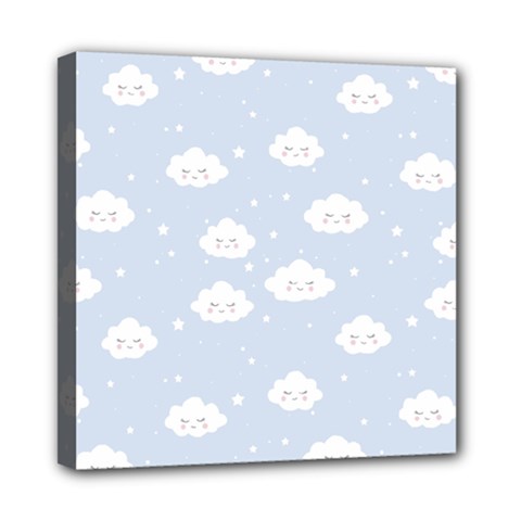 Kawaii Cloud Pattern Mini Canvas 8  X 8  (stretched)