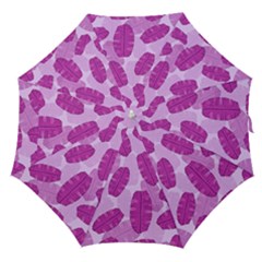 Exotic Tropical Leafs Watercolor Pattern Straight Umbrellas by Vaneshart