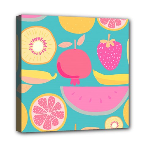 Seamless Pattern With Fruit Vector Illustrations Gift Wrap Design Mini Canvas 8  X 8  (stretched)