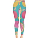 Seamless Pattern With Fruit Vector Illustrations Gift Wrap Design Inside Out Leggings View1