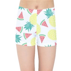 Vector Seamless Pattern With Pineapples Kids  Sports Shorts by Vaneshart
