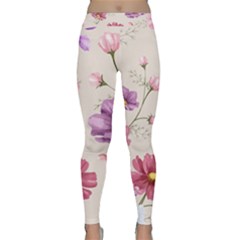 Vector Hand Drawn Cosmos Flower Pattern Classic Yoga Leggings by Sobalvarro