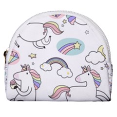 Cute Unicorns With Magical Elements Vector Horseshoe Style Canvas Pouch by Sobalvarro