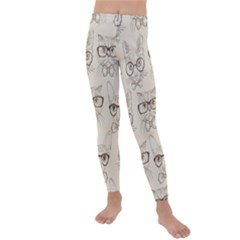 Seamless Pattern Hand Drawn Cats With Hipster Accessories Kids  Lightweight Velour Leggings by Vaneshart