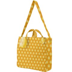 Abstract Honeycomb Background With Realistic Transparent Honey Drop Square Shoulder Tote Bag by Vaneshart