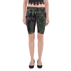 Military Background Grunge Style Yoga Cropped Leggings