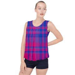 Bisexual Plaid Bubble Hem Chiffon Tank Top by NanaLeonti