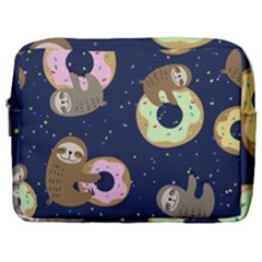 Cute Sloth With Sweet Doughnuts Make Up Pouch (large) by Sobalvarro