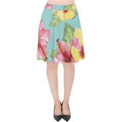 Hibiscus Velvet High Waist Skirt by Sobalvarro