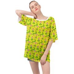 Carnation Pattern Yellow Oversized Chiffon Top by snowwhitegirl