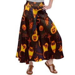Funny Halloween Design Satin Palazzo Pants by FantasyWorld7