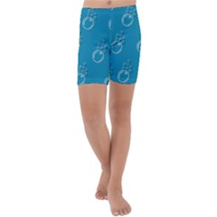 Bubble Group Pattern Abstract Kids  Lightweight Velour Capri Yoga Leggings by Vaneshart