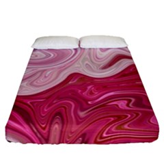 Liquid Marble Trending Abstract Paint Fitted Sheet (queen Size) by Vaneshart