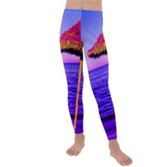 Pop Art Beach Umbrella  Kids  Lightweight Velour Leggings by essentialimage