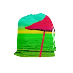 Pop Art Beach Umbrella Drawstring Pouch (large) by essentialimage