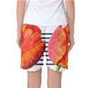 Tulip watercolor Red and black stripes Women s Basketball Shorts View2