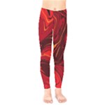Red Vivid Marble Pattern Kids  Leggings
