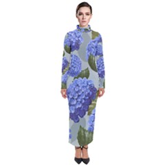 Hydrangea  Turtleneck Maxi Dress by Sobalvarro