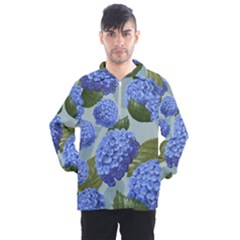 Hydrangea  Men s Half Zip Pullover by Sobalvarro