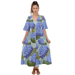 Hydrangea  Kimono Sleeve Boho Dress by Sobalvarro