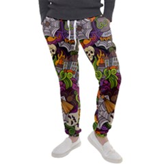 Halloween Doodle Vector Seamless Pattern Men s Jogger Sweatpants by Sobalvarro