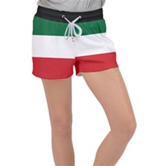 Flag Patriote Quebec Patriot Red Green White Modern French Canadian Separatism Black Background Women s Velour Lounge Shorts by Quebec