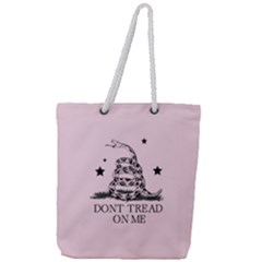 Gadsden Flag Don t Tread On Me Light Pink And Black Pattern With American Stars Full Print Rope Handle Tote (large) by snek
