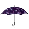 Retrowave Aesthetic vaporwave retro memphis pattern 80s design geometrical shapes futurist pink blue 3D Hook Handle Umbrellas (Large) View3