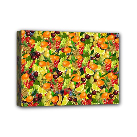 Background Pattern Structure Fruit Mini Canvas 7  X 5  (stretched) by Wegoenart