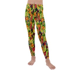 Background Pattern Structure Fruit Kids  Lightweight Velour Leggings by Wegoenart